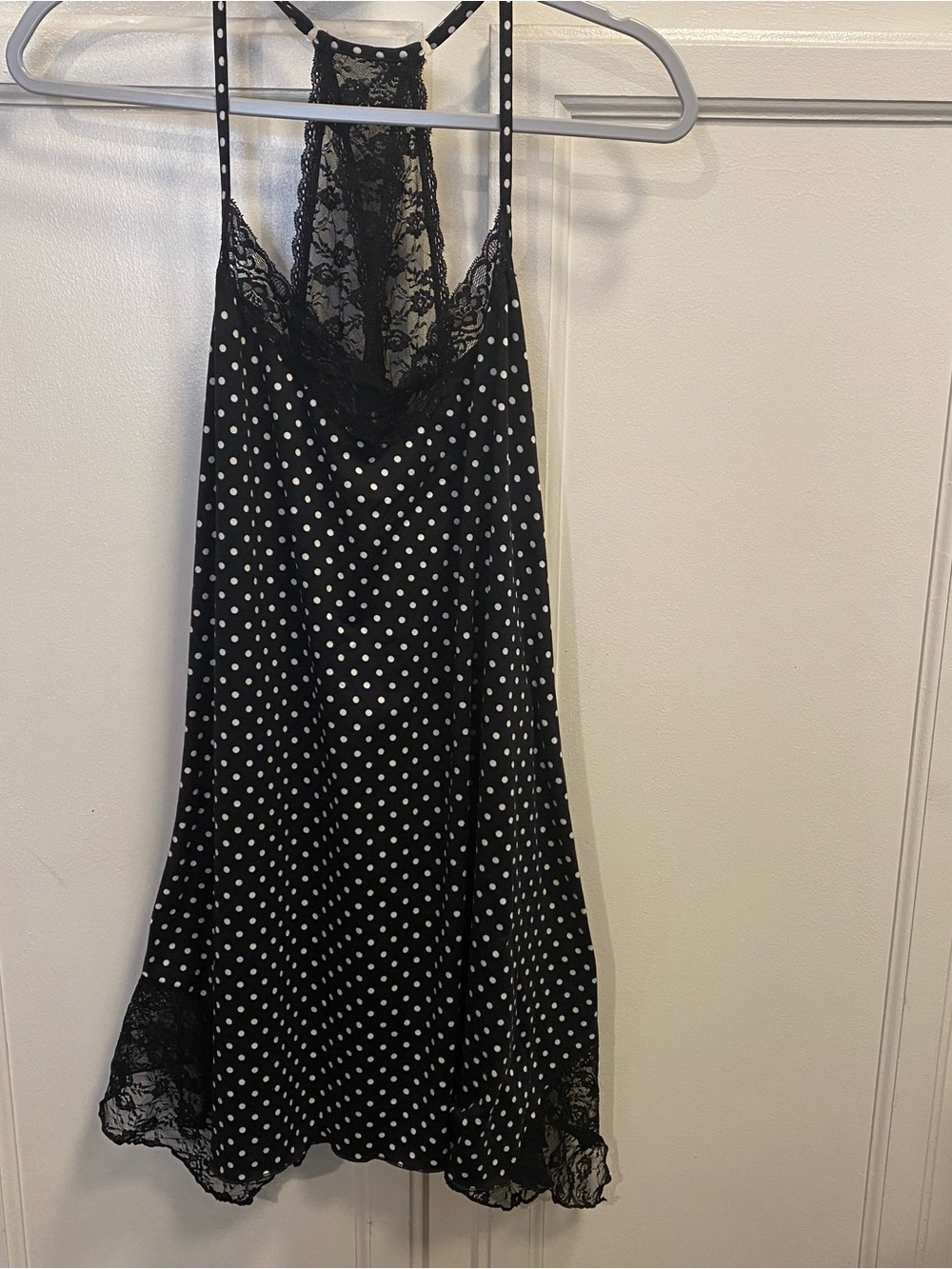 Secret Treasures Gray and White Polka Dot Sleepwear Tank